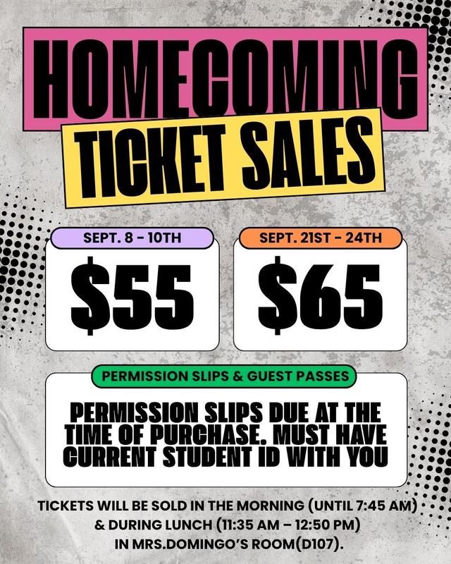 hoco ticket sales flyer