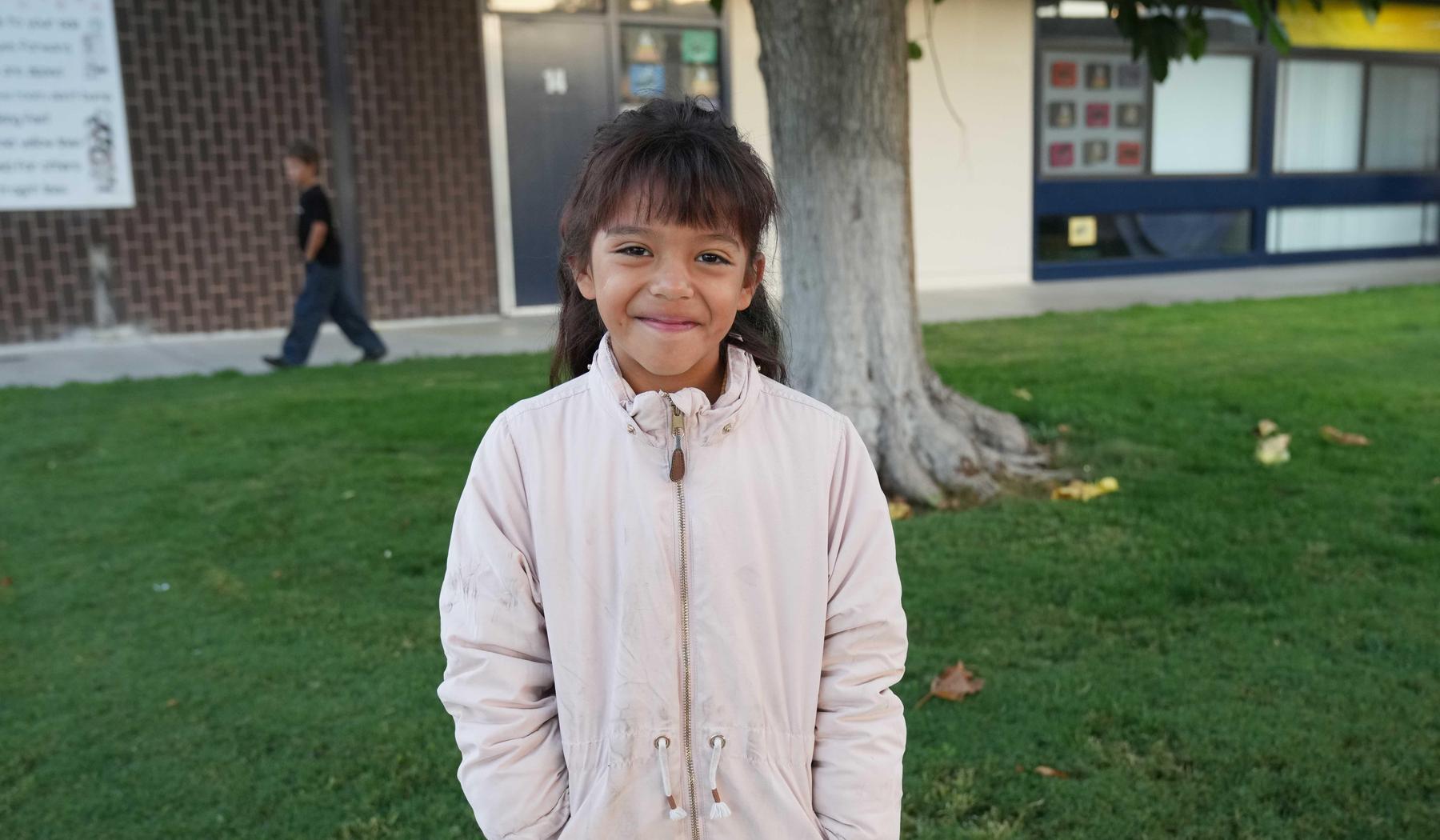 smiling elementary school girl