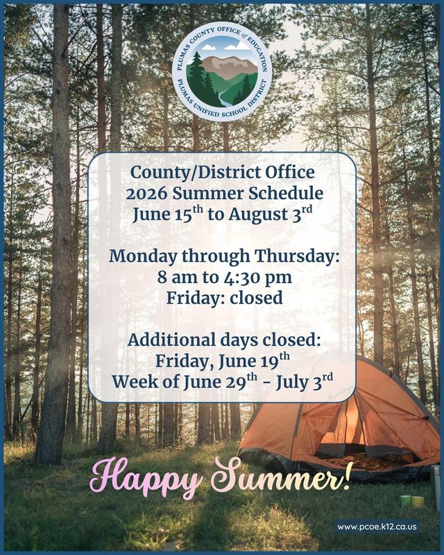 Summer schedule for 50 Church St, Mon-Thurs 8-4:30, Fri closed