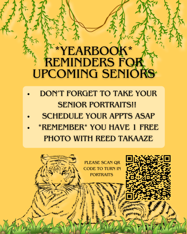 YEARBOOK Reminders for upcoming seniors