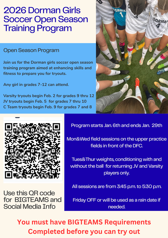 Girls Soccer Open Season Training