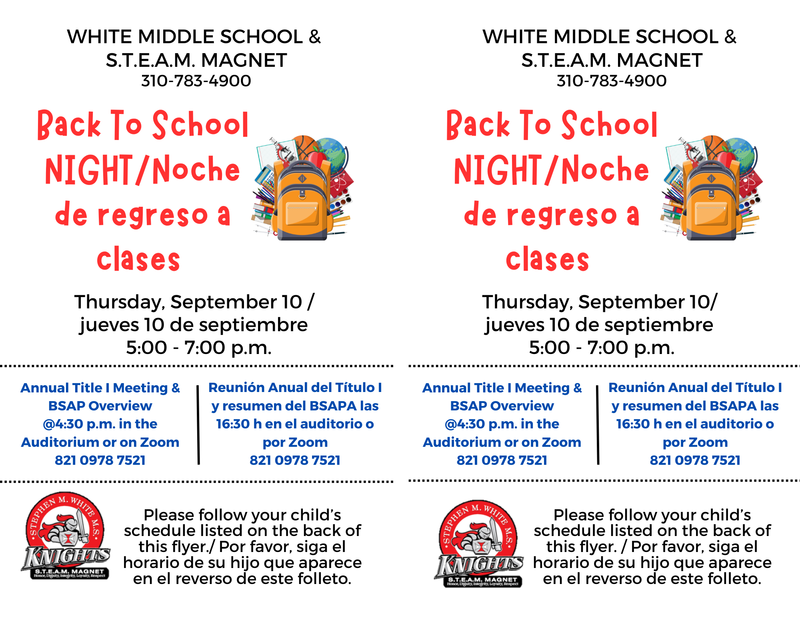 Back to School Night Flyer