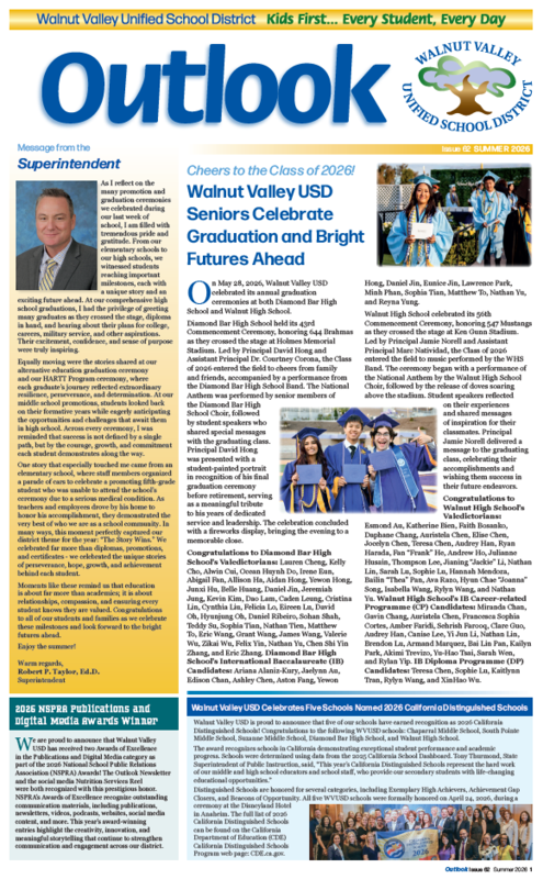 Read the latest Outlook for all the newest WVUSD updates Featured Photo