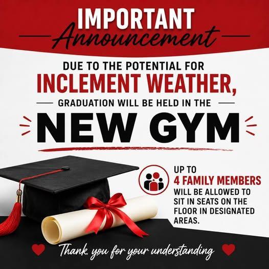Graduation Venue Changed