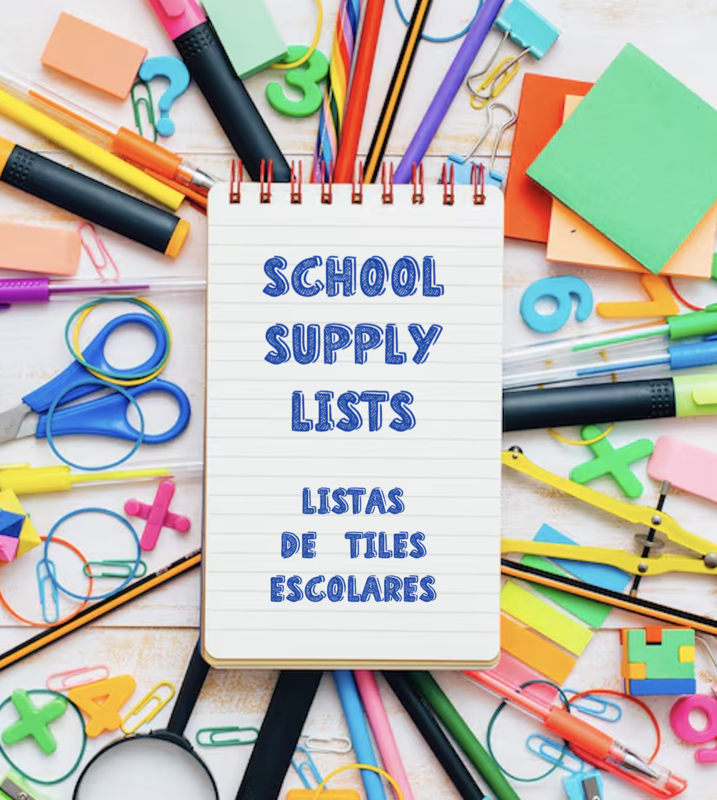 School Supply Lists Listas De Tiles Escolares