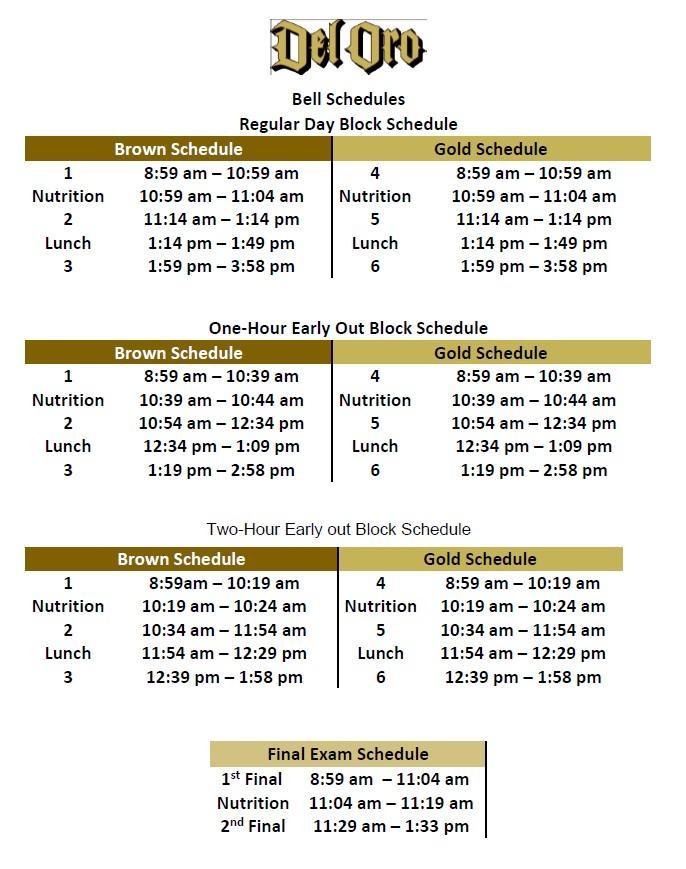 2026-27 Bell Schedules