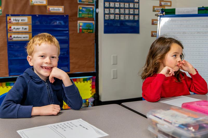Arco Iris kindergarten students enjoy learning in their classroom.