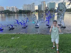 A TDSA student at an outdoor art instillation on summer break!