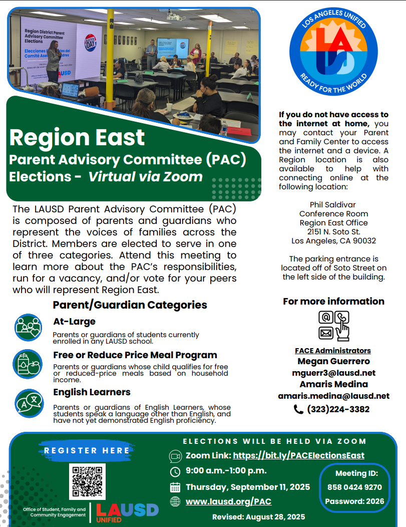 Region East PAC Election Flyer 25-26