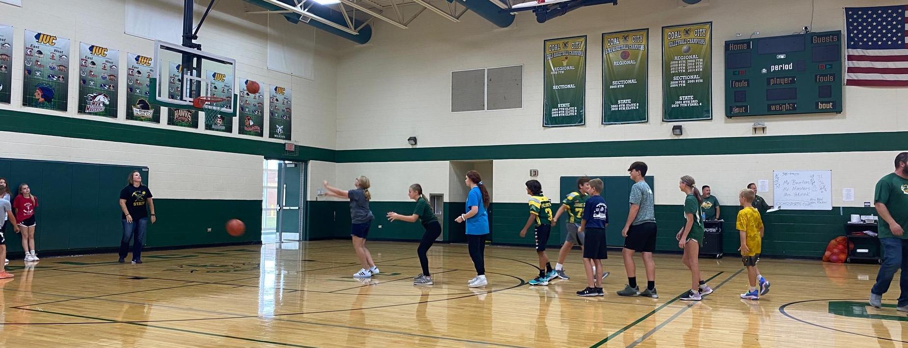 Shooting baskets