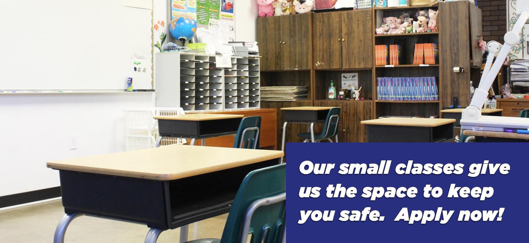 desks in classroom