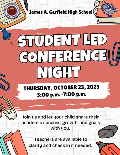 STUDENT LED PARENT CONFERENCE FLYER ENGLISH