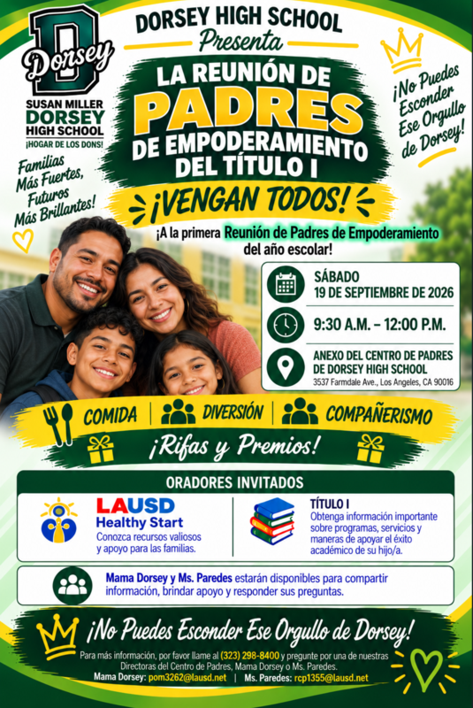 parent empowerment meeting flyer espanol