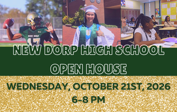 open house flyer with information regarding our open house on wednesday, october 21st at 6-8 pm. with elements of student life