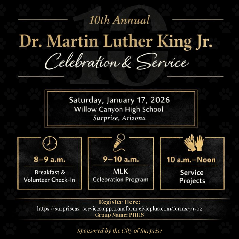 flyer with details of community service event