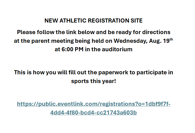 Athletic Registration Link 26-27 Featured Photo