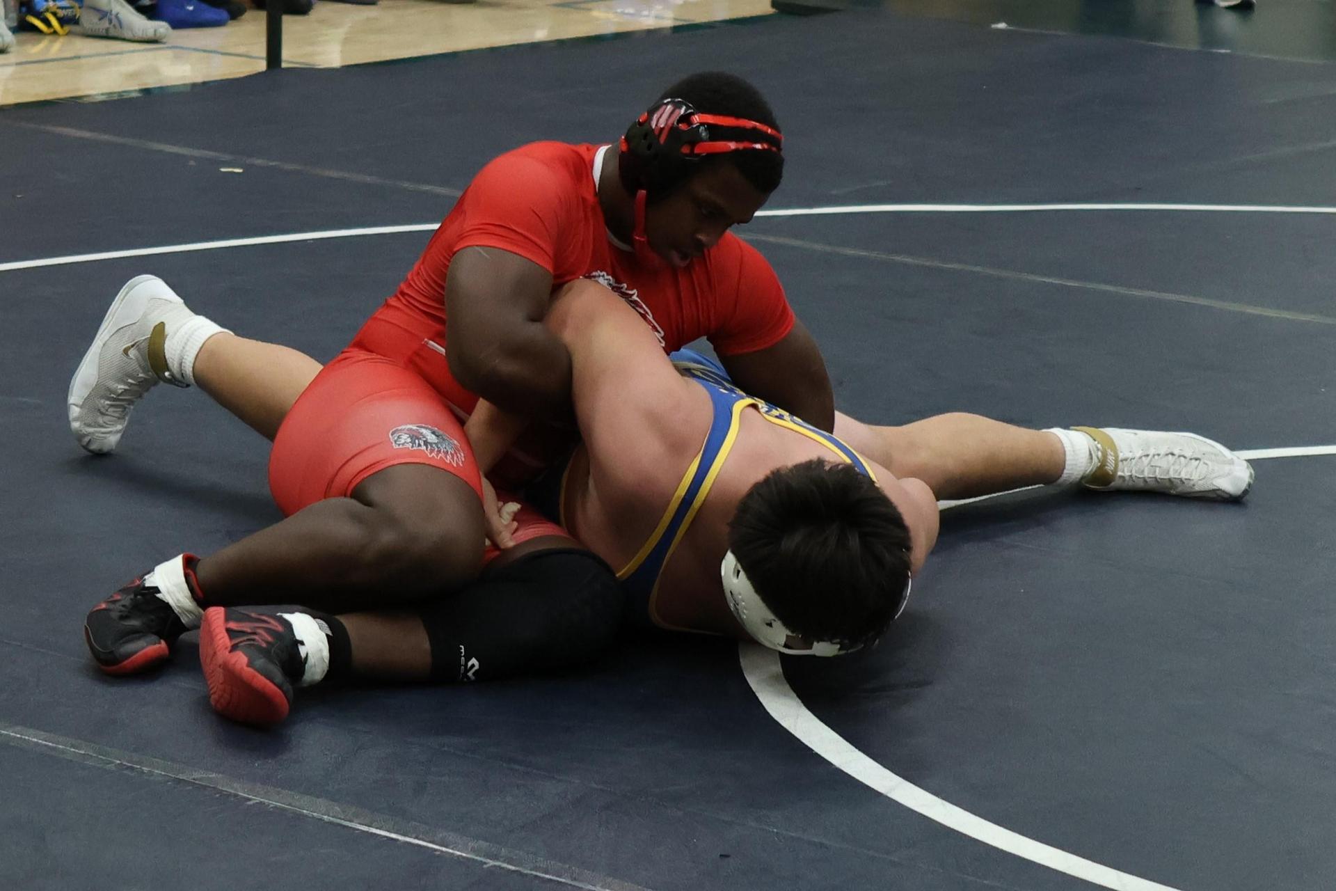 Boys wrestling in the Liberty Duals event 93