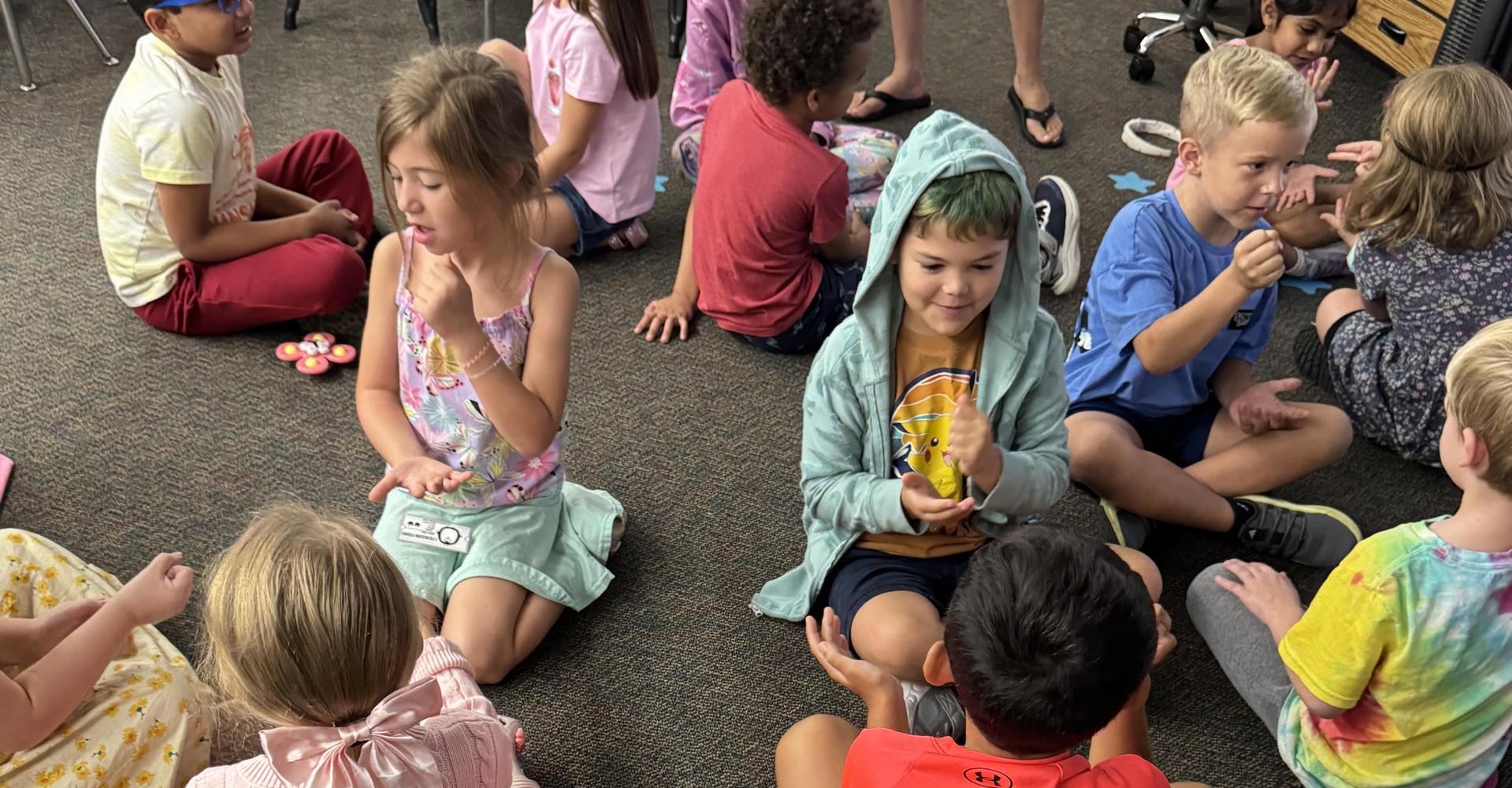 students playing