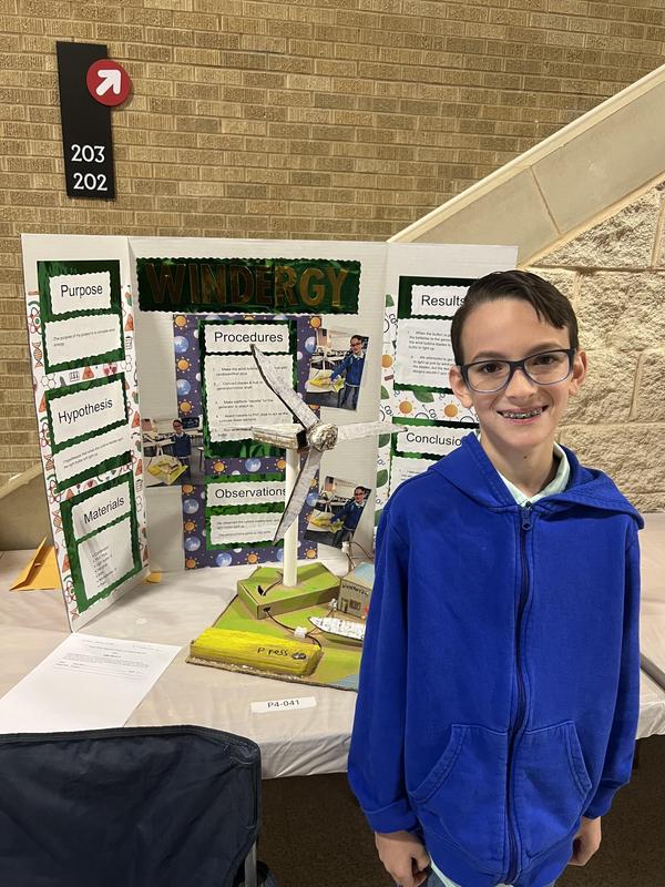 Bennett student at regional science fair with their project