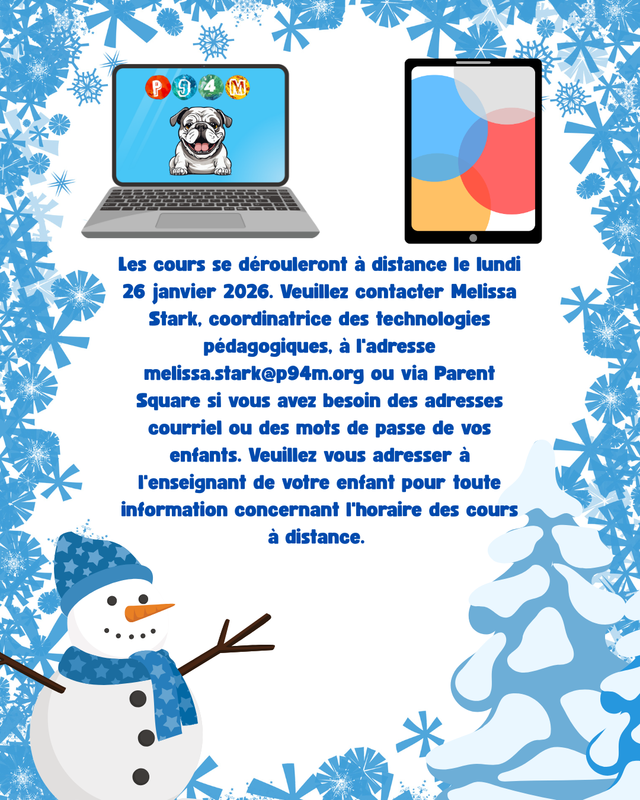 French- Snowflake border with snowman on bottom