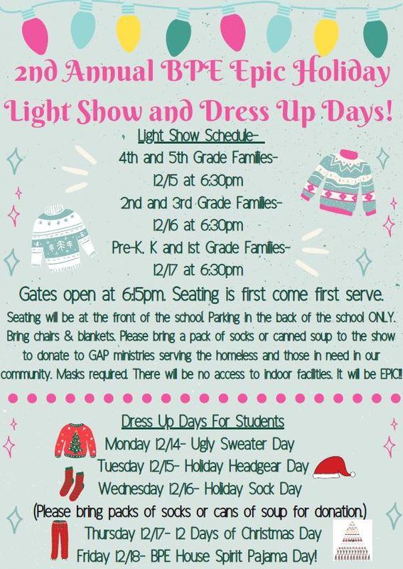 BPE Epic Light Show and Student Dress Up Days! Featured Photo
