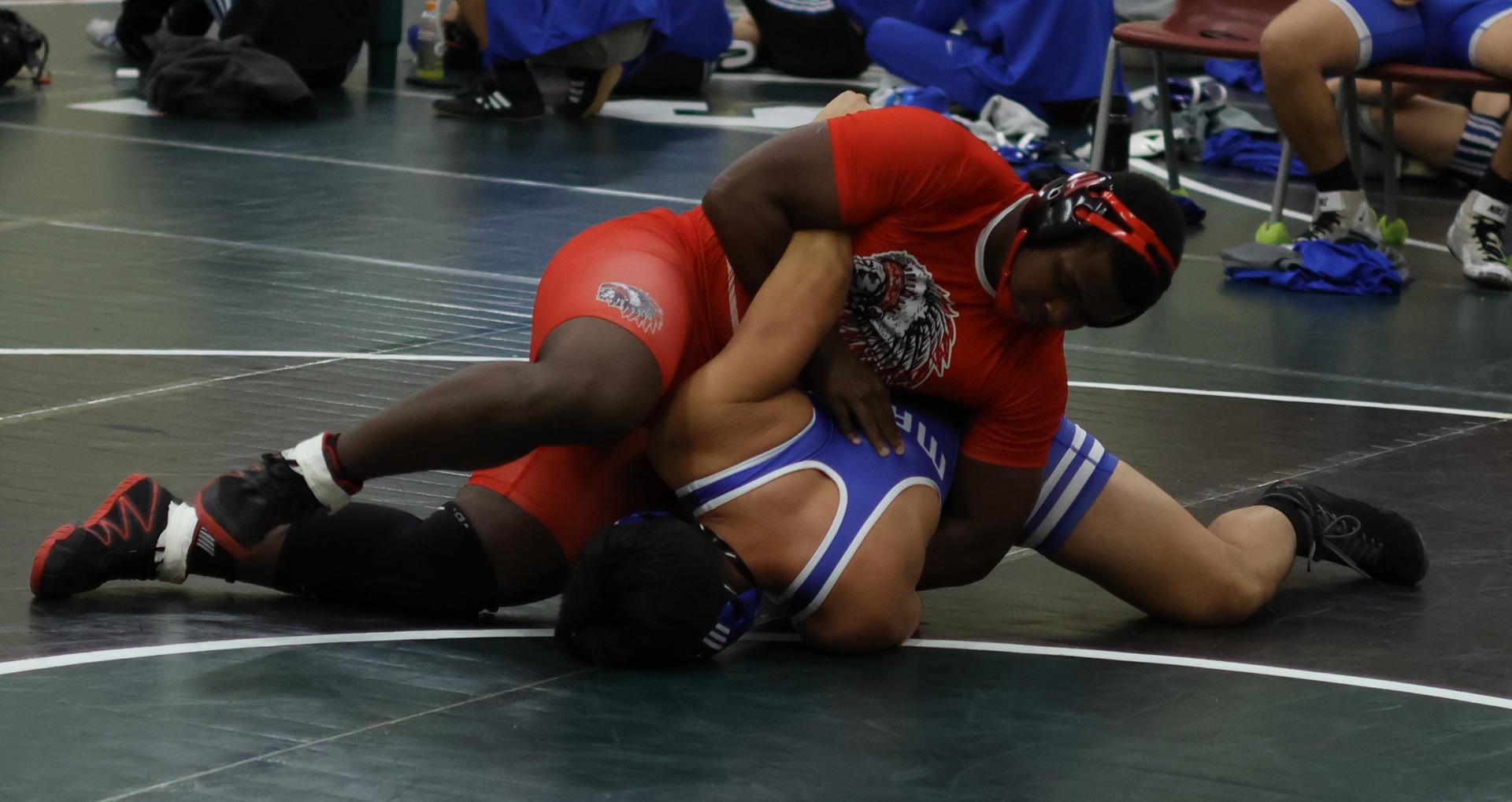 Boys wrestling in the Liberty Duals event 30