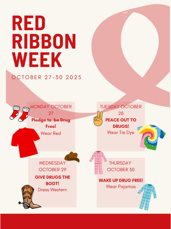 LES red ribbon week dress up days