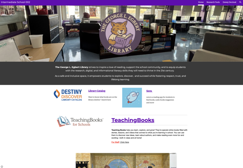 website with logo and links to reading sites