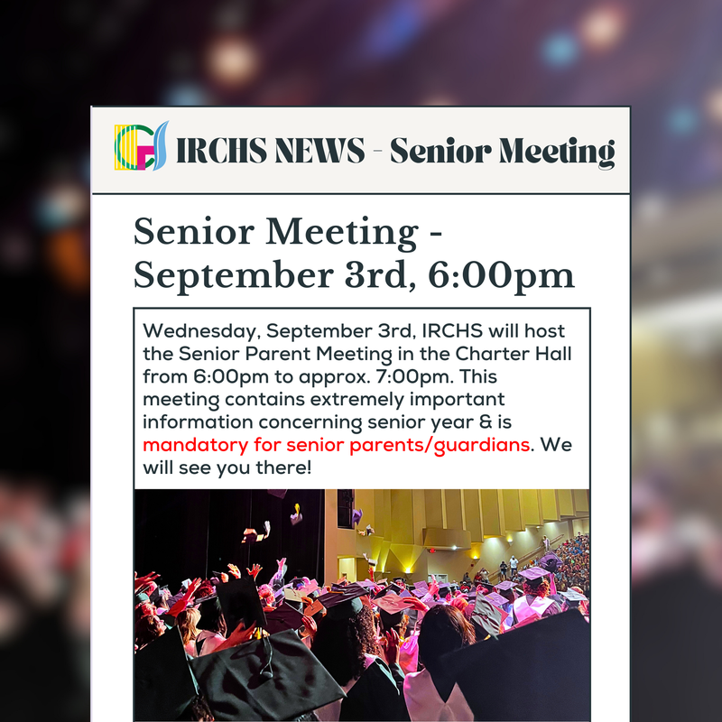 Senior Parent Meeting, Wednesday, September 3rd Featured Photo