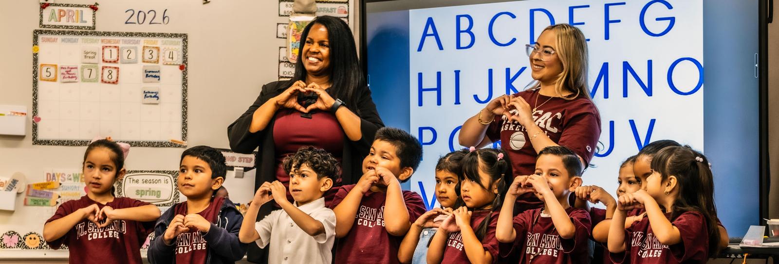 Mt. San Antonio College donated shirts to a TK class at Vejar Elementary School.