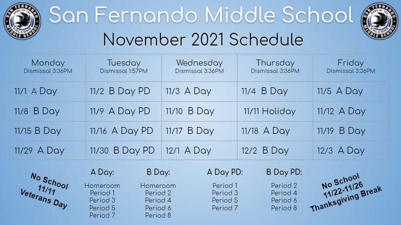 November 2021 Schedule Featured Photo