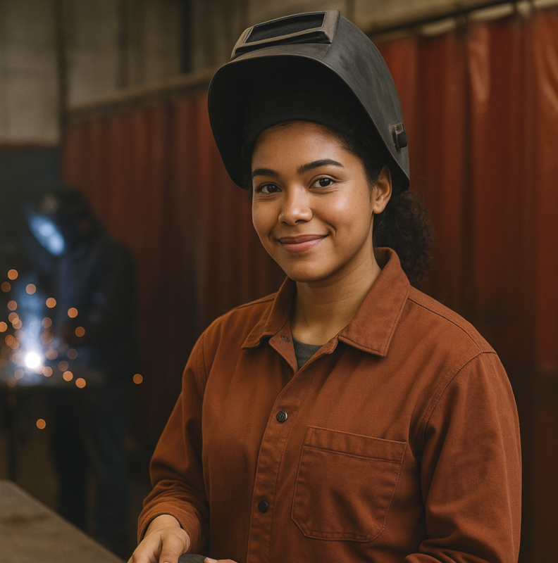 pic of woman welding