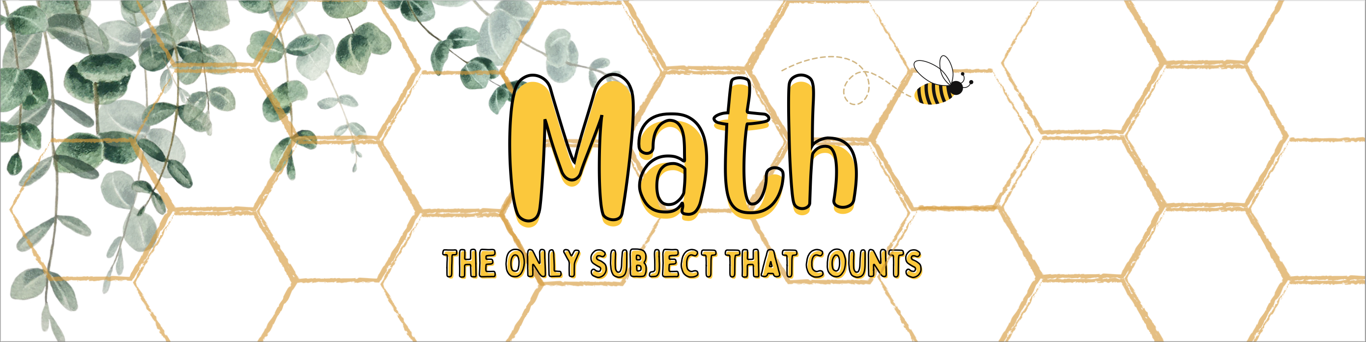 Math header with text the only subject that counts