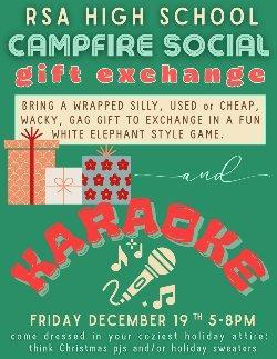 RSA High School Campfire Night Friday Dec.19th 5-8pm