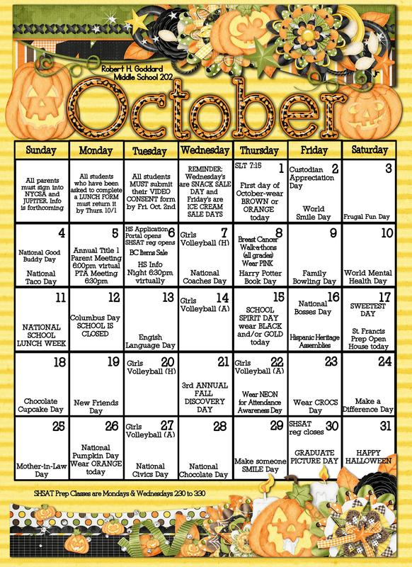 October calendar