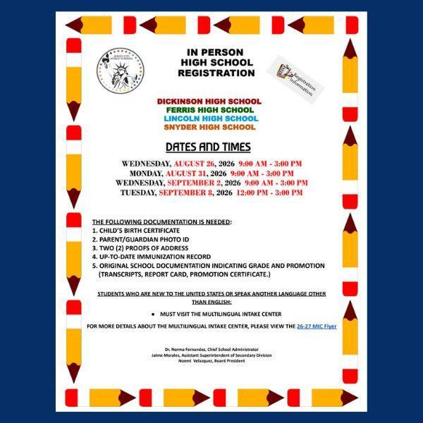 high school registration