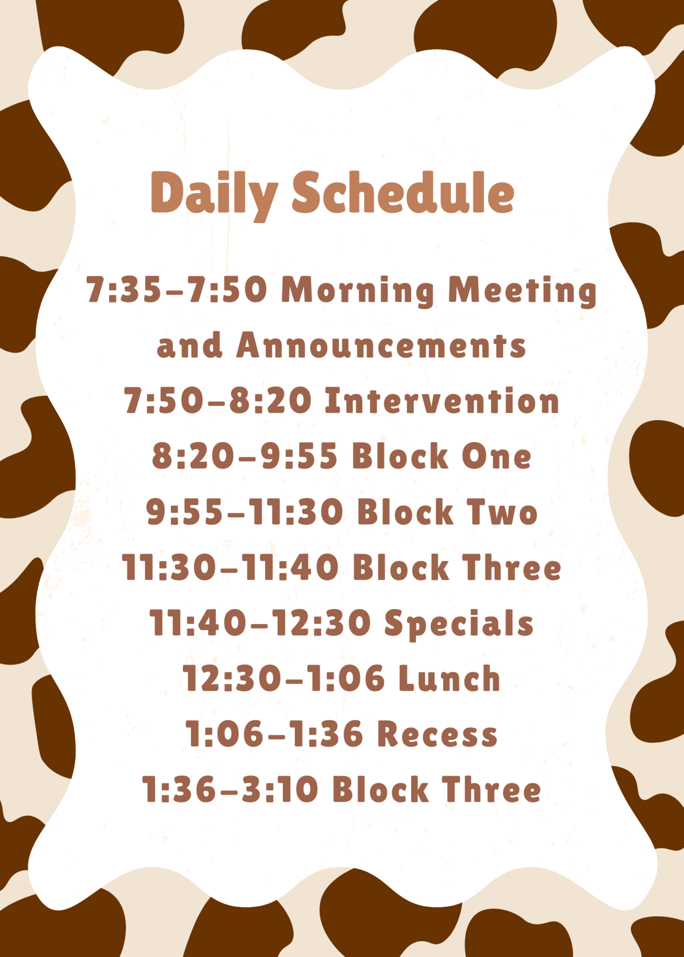 Schedule