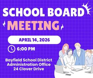 Board meeting at 6 p.m. on April 14.