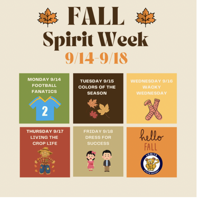 Fall Spirit Week 9-/14-18