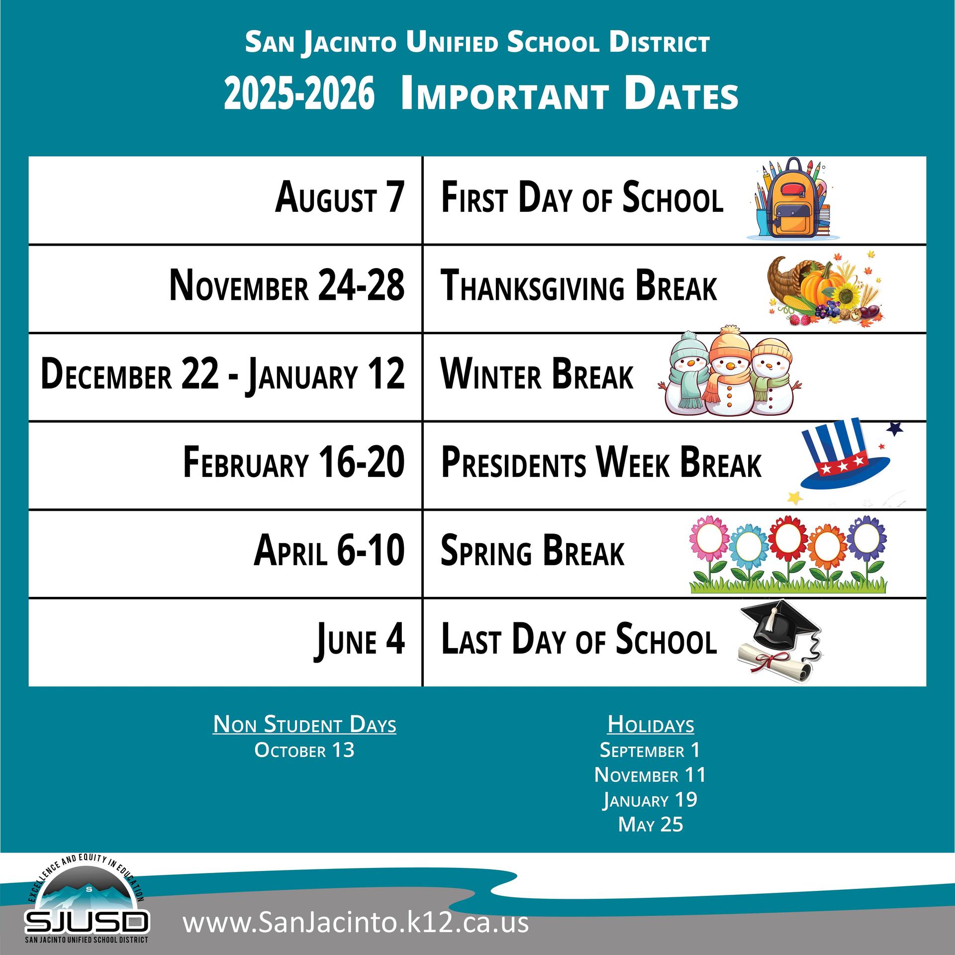 Important Key Dates Graphic