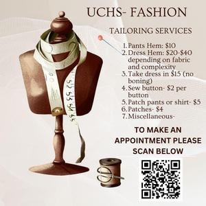 UCHS Fashion Club Tailoring Services Flyer