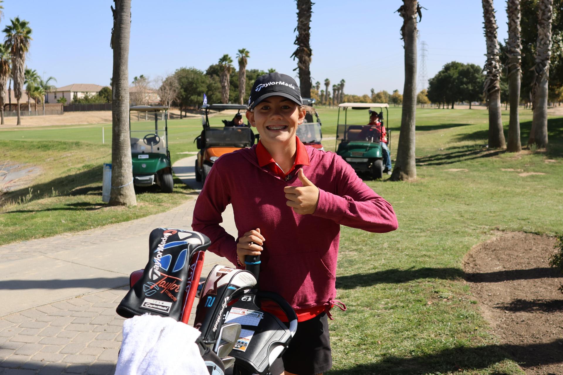Girls golfers in action at the championships