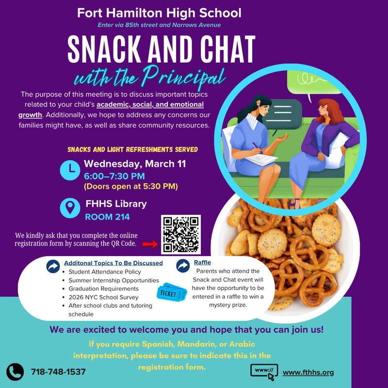 Snack and Chat with Principal Houlihan- March 11, 2026 Featured Photo