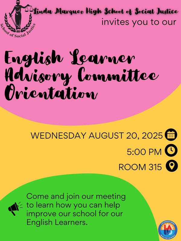 English Learner Advisory Committee Orientation/ Orientación del Comité Asesor de Estudiantes Aprendices de Inglés Thumbnail Image