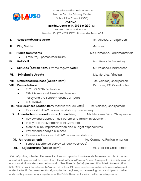 SSC English Agenda