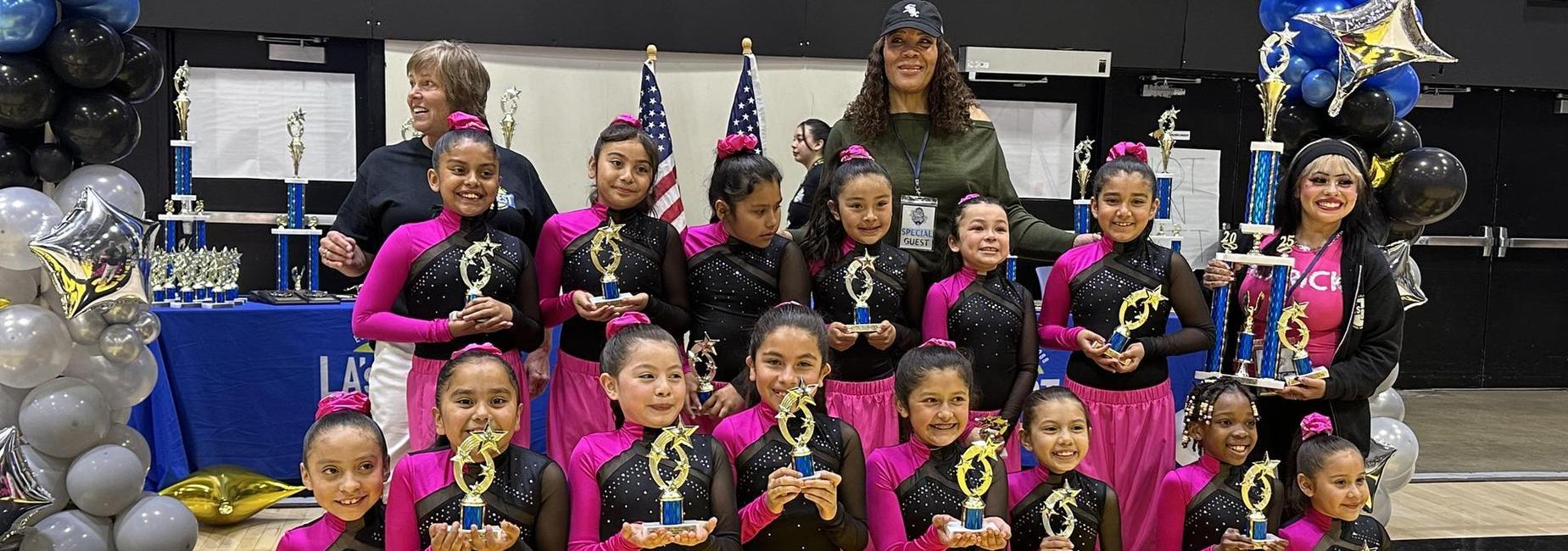 Herrick Dance Team with their trophies