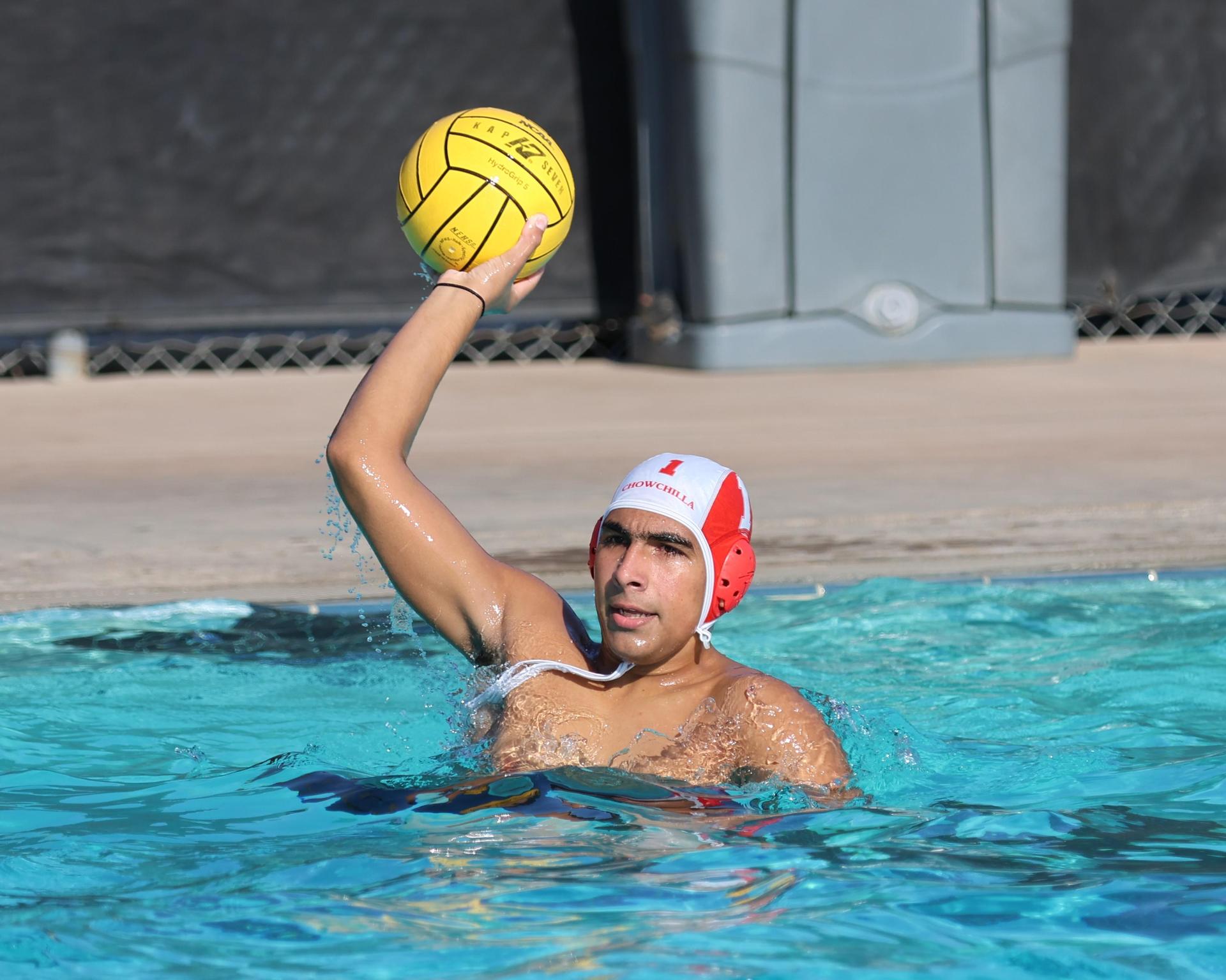 Boys playing water polo against Yosemite