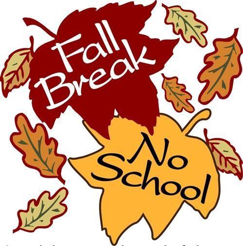 fall leaves with fall break printed