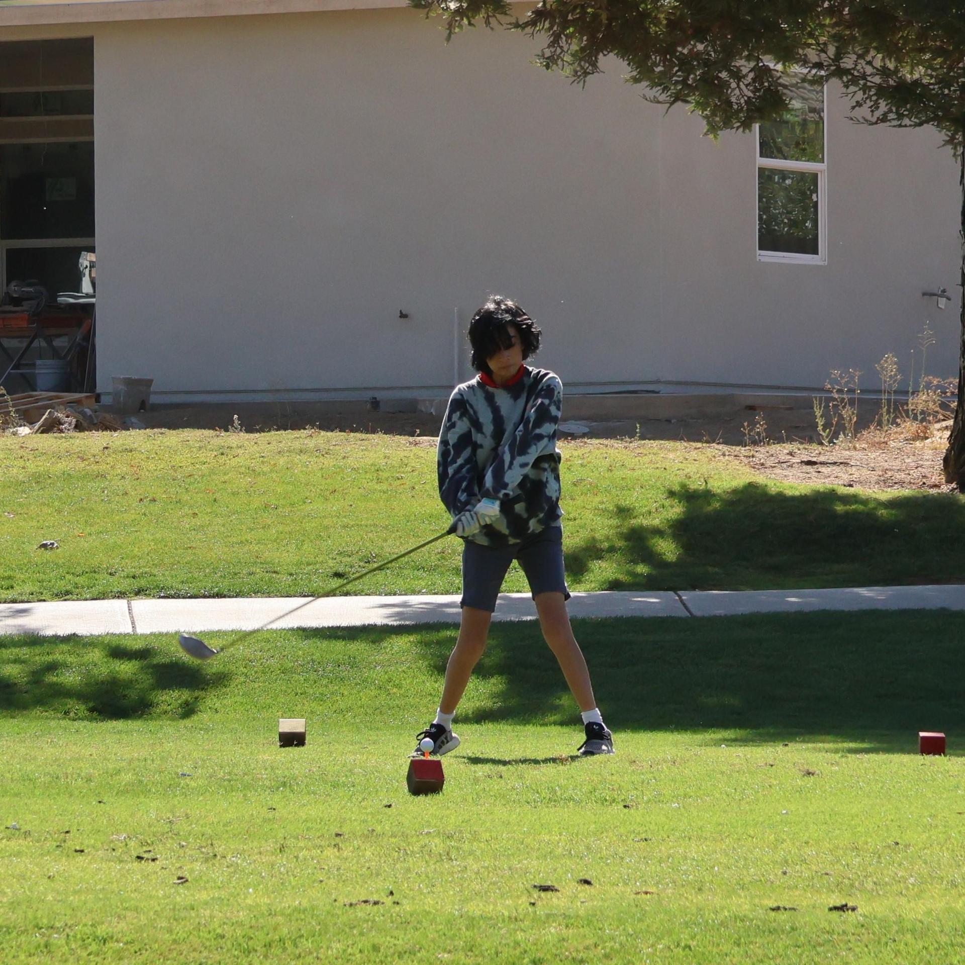 Girls golfers in action at the championships