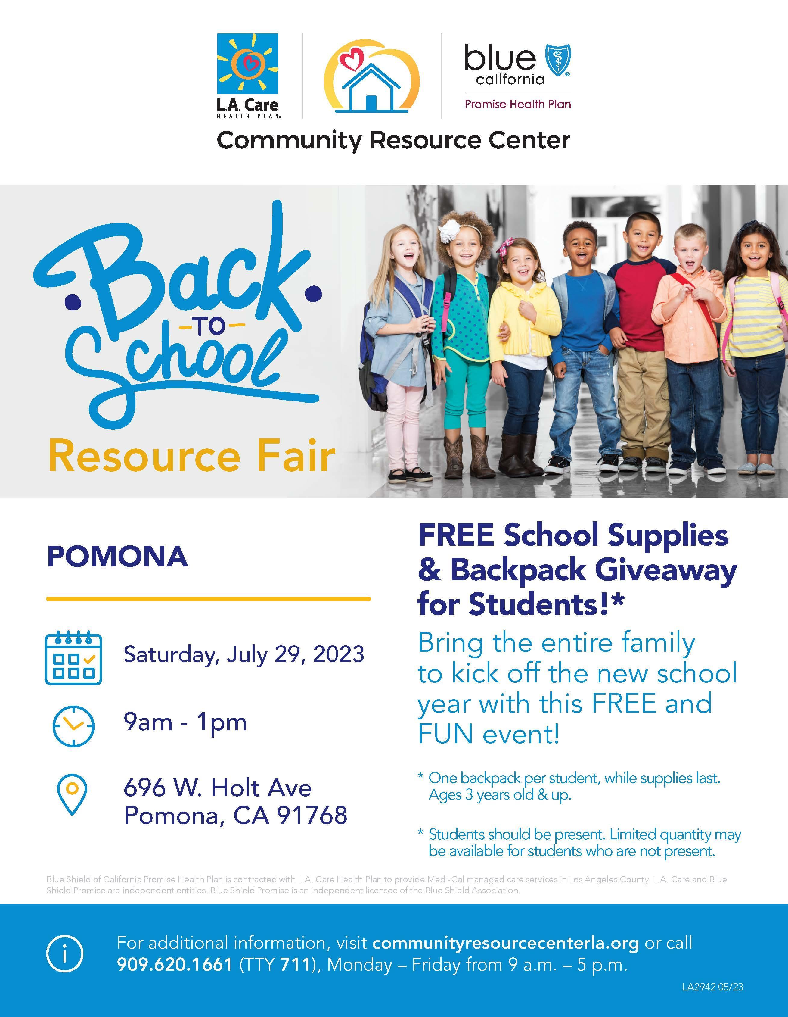 LA CARE Back To School Resource Fair Pantera Elementary School LA CARE Back To School Resource Fair Pantera Elementary School